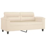 vidaXL Canapé à 2 places Beige 140 cm Tissu microfibre