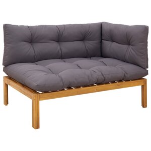 vidaXL Unité de canapé d'angle Gris Naturel et Foncé Bois d'acacia