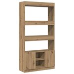 vidaXL Buffet haut chêne artisanal 92x33x180 cm bois d'ingénierie