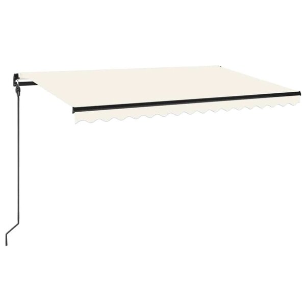 vidaXL Auvent manuel rétractable avec LED 450x300 cm Crème