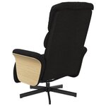 vidaXL Fauteuil inclinable avec repose-pieds noir tissu