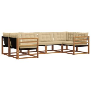 vidaXL Ensemble de canapés d'extérieur 6 pc Naturel et Beige