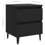 vidaXL Tables de chevet 2 Pièces noir 40x35x50 cm bois d'ingénierie