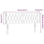 vidaXL Tête de lit avec oreilles Taupe 147x16x78/88 cm Tissu