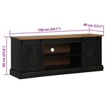 VidaXL Meuble TV HALDEN 2 portes coulissantes noir 150x40x60 cm
