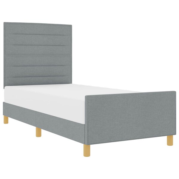 vidaXL Cadre de lit avec tête de lit Gris clair 80 x 200 cm tissu