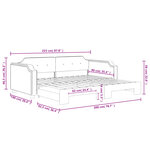 vidaXL Lit de jour avec gigogne sans matelas taupe 90x200 cm