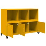 vidaXL Buffet jaune moutarde 100 5x39x72 cm acier