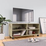 Vidaxl meuble tv avec roulettes chêne sonoma 90x35x35 cm aggloméré