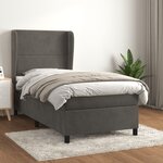 vidaXL Sommier à lattes de lit et matelas Gris foncé 90x190 cm Velours