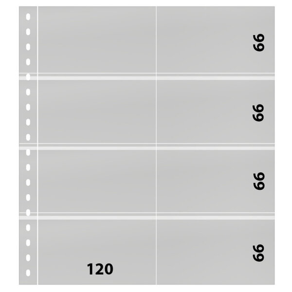 Feuilles de classement Omnia Lindner pour 16 cartes de rangement. Fond - Blanc
