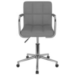 vidaXL Chaise pivotante de salle à manger Gris clair Tissu