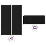 vidaXL Ensemble de 4 Meubles TV - Muraux en Bois d'Oak Noir