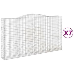 vidaXL Paniers à gabions arqués 7 Pièces 400x50x220/240 cm Fer galvanisé