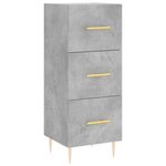 vidaXL Buffet haut Gris béton 34 5x34x180 cm Bois d'ingénierie