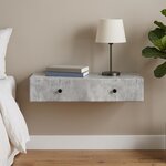vidaXL Table d'appoint murale Gris béton 87 5 x 34 5 x 17 cm