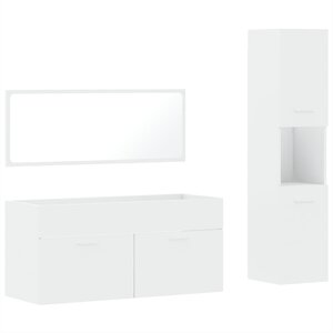 vidaXL Ensemble de meubles salle de bain 3 Pièces blanc bois d'ingénierie