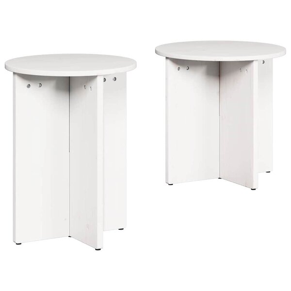 vidaXL Table basse 2 Pièces Blanc 41 5 x 41 5 x 41 cm Bois massif en pin