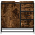 vidaXL Armoire de lavabo de salle de bain chêne fumé 65x33x60 cm