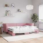 vidaXL Lit de jour avec lit gigogne rose 80x200 cm velours