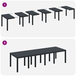 Ensemble de salle à manger de jardin vidaXL en 13 pièces avec coussins anthracite poly rattan