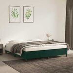 vidaXL Cadre de lit sans matelas vert foncé 160x200 cm velours