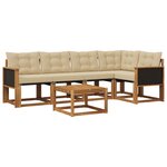 vidaXL Ensemble de canapés d'extérieur 6 Pièces Naturel et Beige