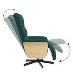 vidaXL Fauteuil inclinable avec repose-pieds vert foncé tissu