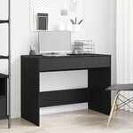 vidaXL Bureau chêne noir 101x50x76 5 cm Bois d'ingénierie