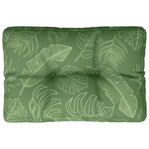 vidaXL Coussin de palette motif de feuilles 50x40x12 cm tissu