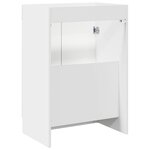 vidaXL Armoire sous évier de salle de bain Blanc brillant