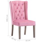 vidaXL Chaise de salle à manger Rose Velours