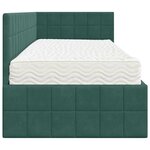vidaXL Cadre de lit d'angle avec matelas 2 Pièces Vert Velours