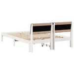 vidaXL Cadre de lit avec tête de lit Blanc et gris clair 140 x 190 cm