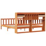 vidaXL Lit bibliothèque sans matelas cire marron 200x200 cm pin massif