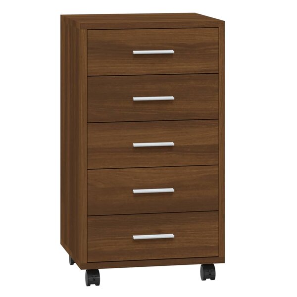 vidaXL Armoire à tiroirs avec roulettes Chêne marron Bois d'ingénierie