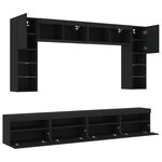 vidaXL Ensemble de meubles TV muraux 8 Pièces avec lumières LED noir