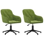 vidaXL Chaises pivotantes à manger lot de 2 Vert clair Velours