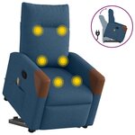 vidaXL Fauteuil de massage inclinable Bleu Tissu