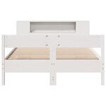 vidaXL Lit bibliothèque sans matelas blanc 140x200 cm bois pin massif