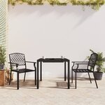 vidaXL Ensemble à manger de jardin 3 Pièces anthracite acier