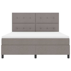 vidaXL Lit à ressorts avec matelas avec LED Taupe 180 x 200 cm tissu