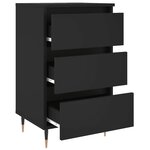 vidaXL Tables de chevet 2 Pièces noir 40x35x69 cm bois d’ingénierie