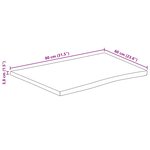 vidaXL Dessus de table bord vivant 80x60x3 8 cm bois de manguier brut
