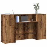 vidaXL Bureau de réception vieux bois 180x50x103 5cm bois d'ingénierie