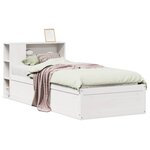 vidaXL Cadre de lit sans matelas blanc 100x200 cm bois de pin massif