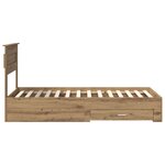 vidaXL Cadre de lit avec tiroir avec tête de lit Bois d'ingénierie