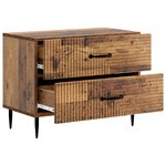 vidaXL Cabinet de chevet avec tiroir Bois ancien 62 x 34 5 x 47 5 cm