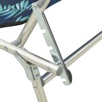 vidaXL Chaise longue pliable avec auvent acier motif de feuilles