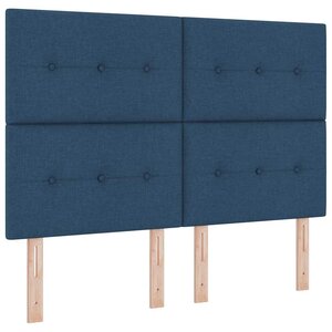 vidaXL Lit à ressort LED avec matelas Bleu 160 x 200 cm tissu